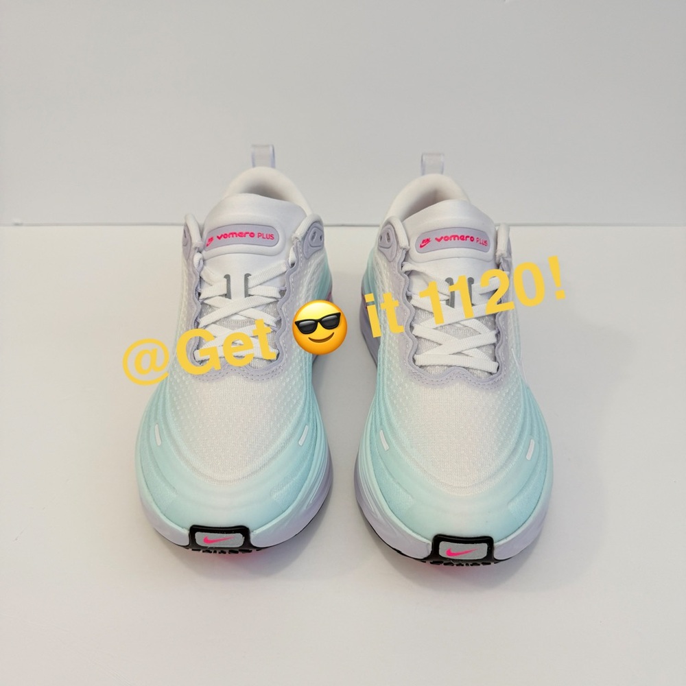 Nike Vomero Plus Women's Road Running Shoes White Blue Pink Glacier IM6682-159 - Picture 5 of 11